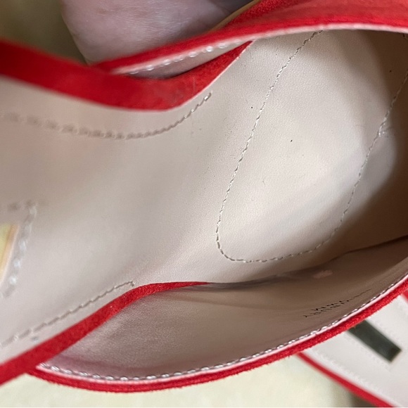 Brand New Red Suede Xmas Heel Tahari sz 7.5 womens comfortable shoes party mules - Picture 8 of 9